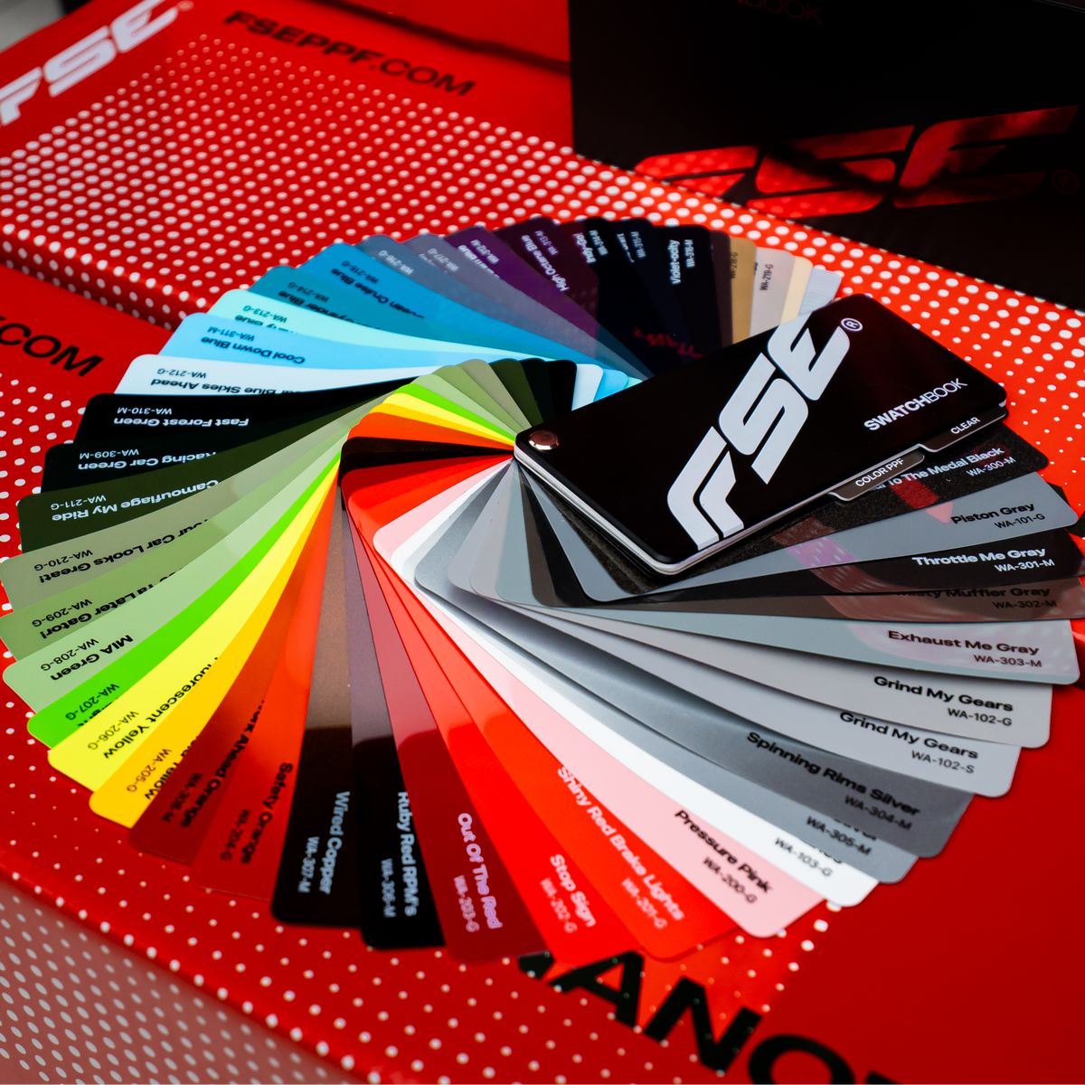 Swatch Book paint protection film installed on vehicle – premium automotive PPF