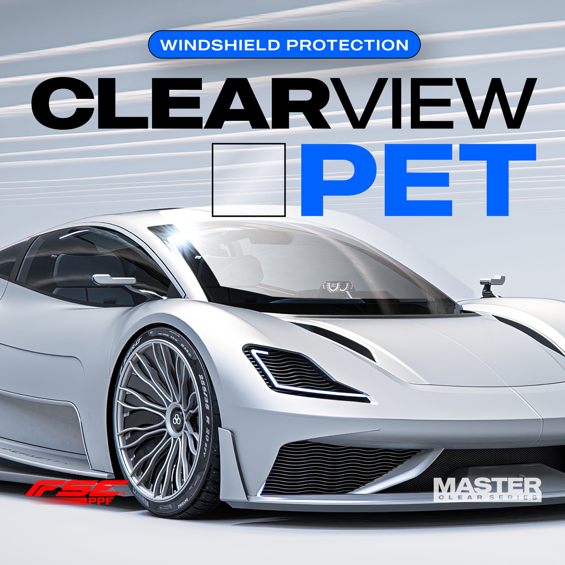 CLEARVIEW (PET) - Windshield paint protection film installed on vehicle – premium automotive PPF